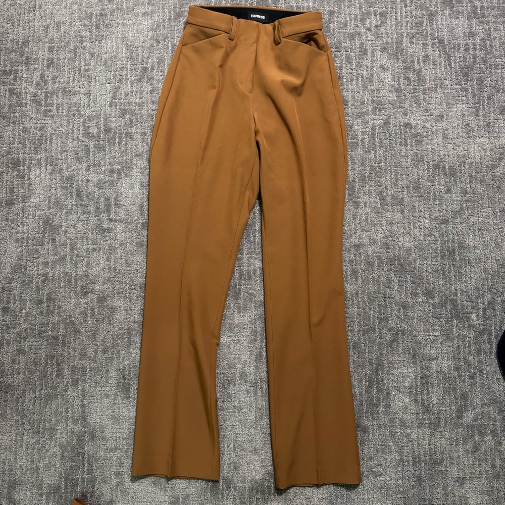 Brown Express Curvy Boot Pants - Matching Jacket and Skirt Available